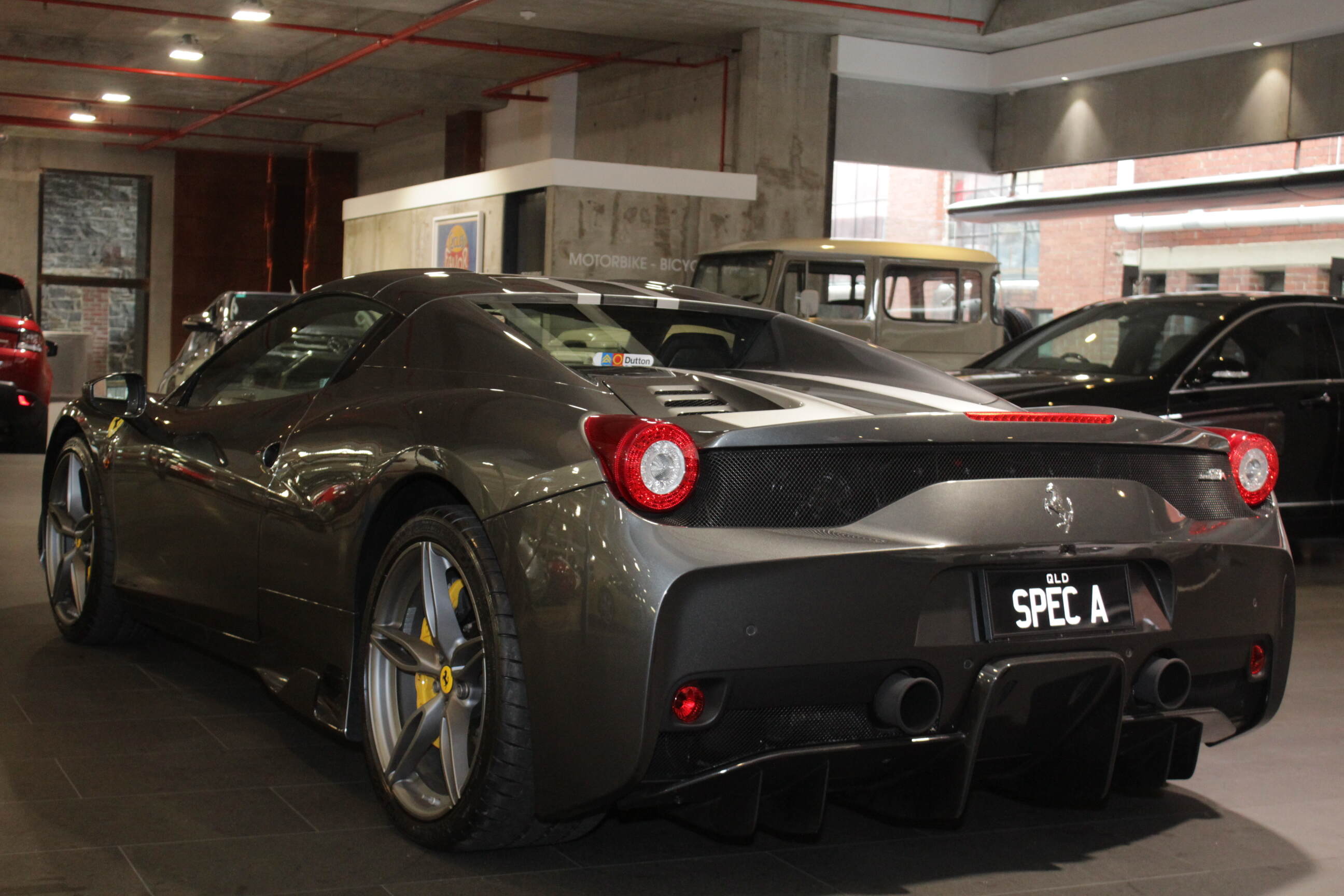 2015 Ferrari 458 Speciale A Spider 2dr DCT 7sp 4.5i in grigio grey for sale located at Dutton Garage 41 Madden Grove Richmond 3121 Melbourne Victoria Australia Make Mine Rare